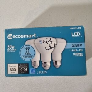 Ecosmart LED R20 8W Dimmable Floodlight Bulbs 3-Pack 600lm Energy Saving